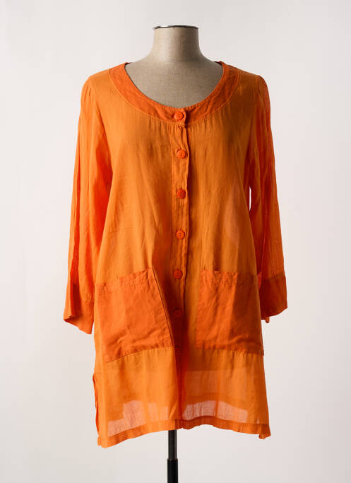 Veste casual col rond orange G!OZE femme