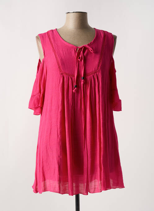 Tunique manches longues rose WORLD FASHION pour femme