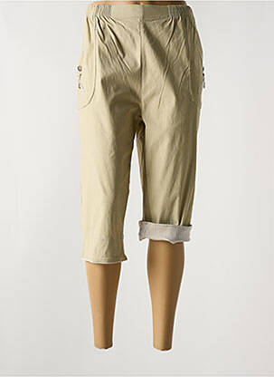 Pantacourt taille élastique taille normale vert JST FOR MY femme