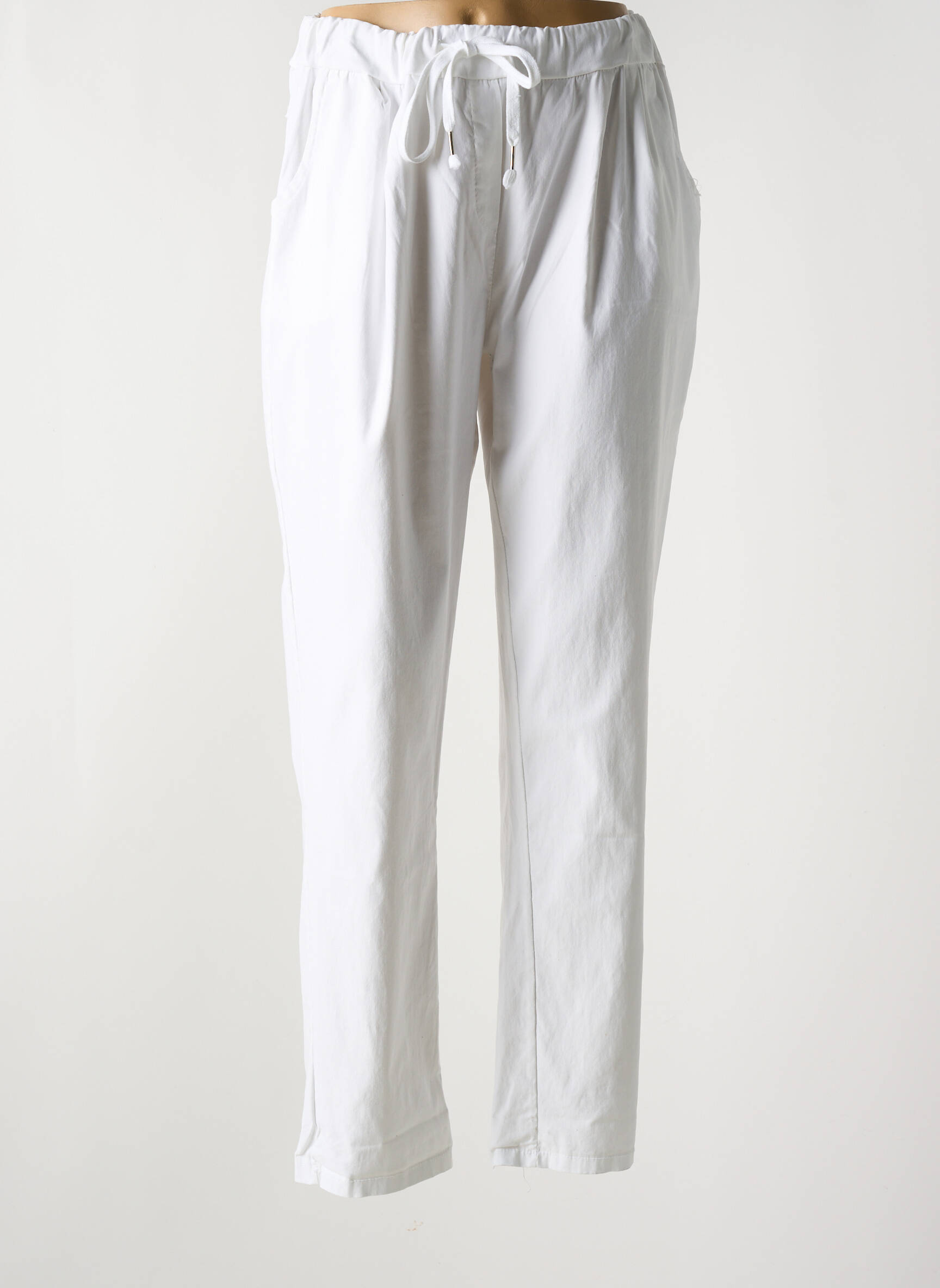 Jogging stretch taille normale blanc LAURA femme