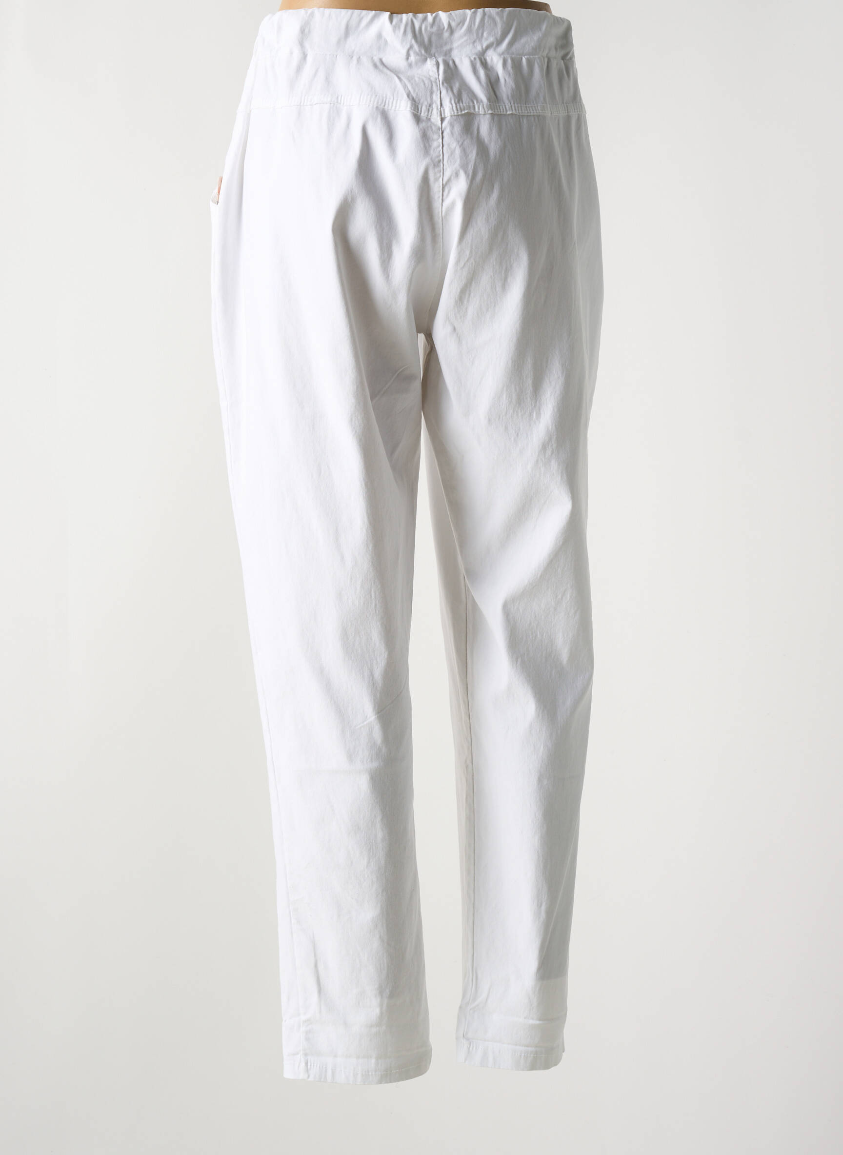 Jogging stretch taille normale blanc LAURA femme