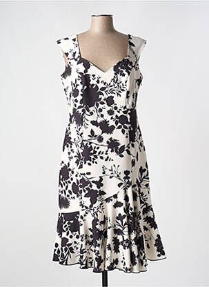 Robe mi-longue imprimé fantaisie fines bretelles noir SPG WOMAN femme