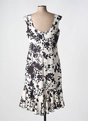 Robe mi-longue imprimé fantaisie fines bretelles noir SPG WOMAN femme