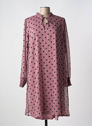 Robe mi-longue coupe fluide manches longues violet ZHENZI femme