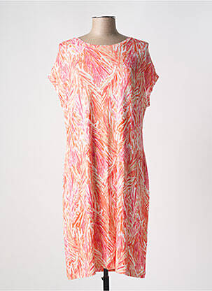 Robe mi-longue coupe fluide manches courtes orange JOY OF LIFE femme