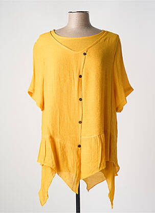 Chemisier manches courtes manches courtes jaune WORLD FASHION femme