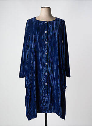 Robe mi-longue coupe fluide manches longues bleu G!OZE femme