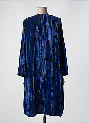 Robe mi-longue coupe fluide manches longues bleu G!OZE femme