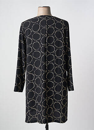 Robe mi-longue coupe fluide manches longues noir G!OZE femme