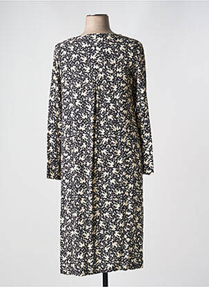 Robe mi-longue coupe fluide manches longues noir G!OZE femme