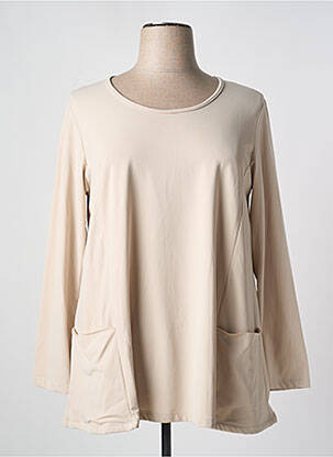 Top coupe fluide manches longues beige G!OZE femme