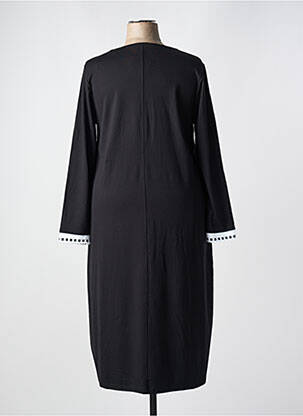 Robe mi-longue imprimé fantaisie manches longues noir G!OZE femme