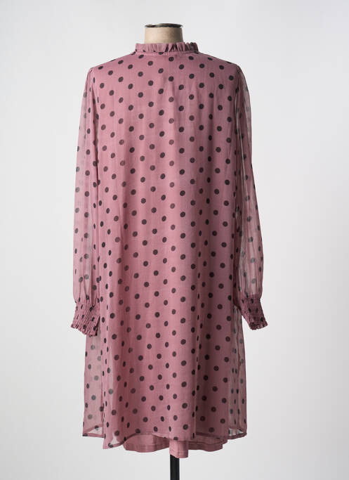 Robe mi-longue coupe fluide manches longues violet ZHENZI femme