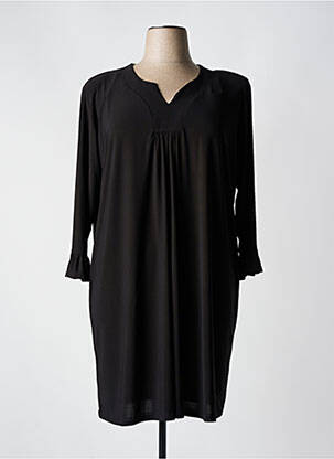 Robe mi-longue manches longues manches longues noir MAGNA femme