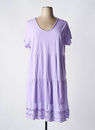 Robe mi-longue manches courtes manches courtes violet PIMENT ROUGE femme
