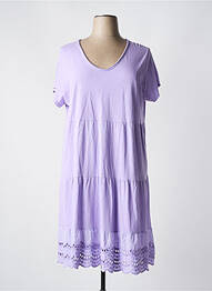 Robe mi-longue manches courtes manches courtes violet PIMENT ROUGE femme