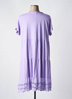 Robe mi-longue manches courtes manches courtes violet PIMENT ROUGE femme