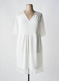 Robe mi-longue coupe fluide manches courtes beige 2W PARIS femme