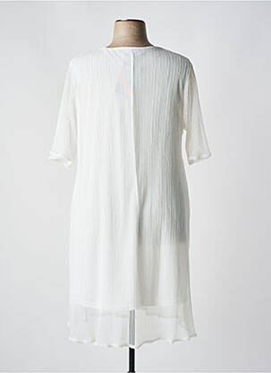 Robe mi-longue coupe fluide manches courtes beige 2W PARIS femme