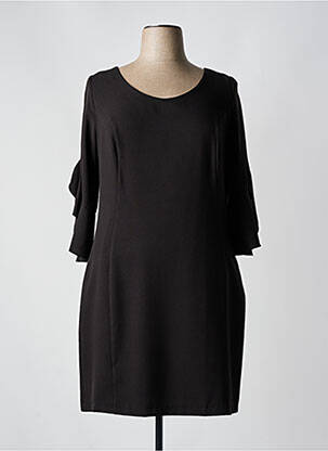 Robe mi-longue manches 3/4 manches 3/4 noir SPG WOMAN femme