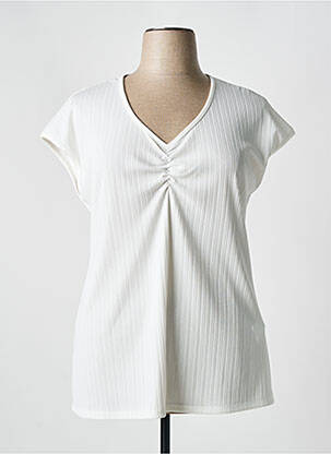 T-shirt col v manches courtes beige SPG WOMAN femme