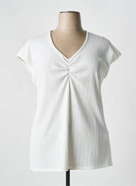 T-shirt col v manches courtes beige SPG WOMAN femme