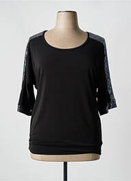 Top tissage jersey manches 3/4 noir SPG WOMAN femme