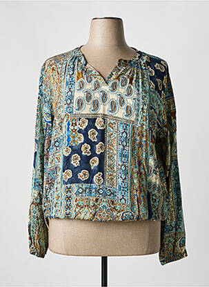 Blouse manches longues manches longues bleu HAJO femme