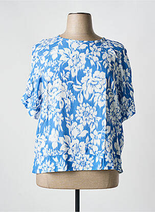 T-shirt coupe droite manches courtes bleu HAJO femme