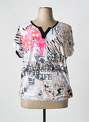 T-shirt imprimé fantaisie manches courtes noir HAJO femme