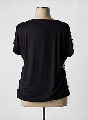 T-shirt imprimé fantaisie manches courtes noir HAJO femme