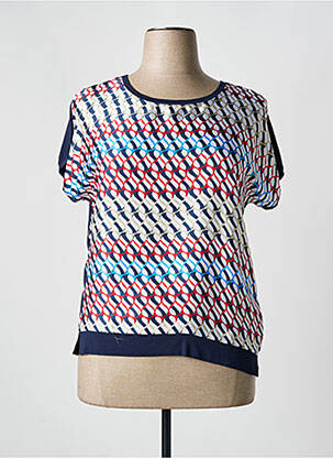 T-shirt imprimé fantaisie manches courtes bleu HAJO femme