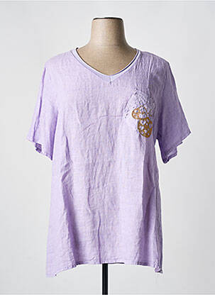 Tunique manches courtes violet PIMENT ROUGE pour femme