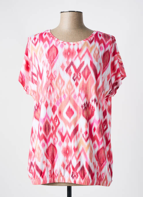 T-shirt imprimé fantaisie manches courtes rose HAJO femme