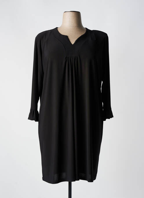 Robe mi-longue manches longues manches longues noir MAGNA femme