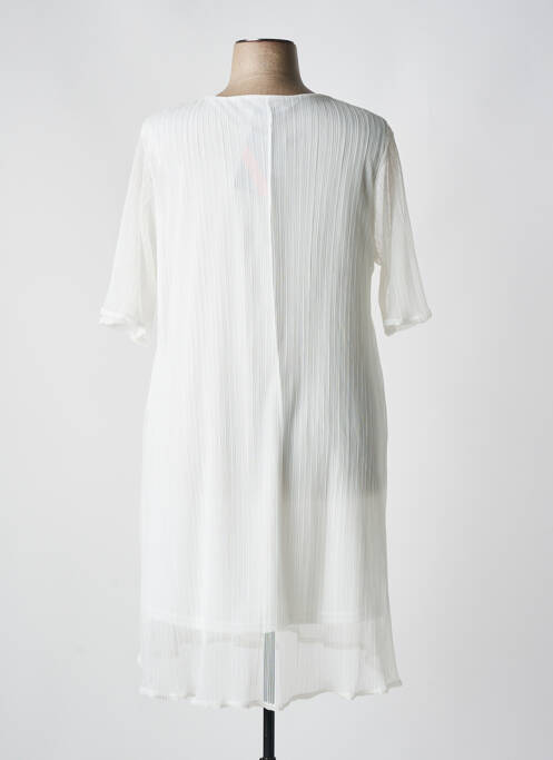 Robe mi-longue coupe fluide manches courtes beige 2W PARIS femme