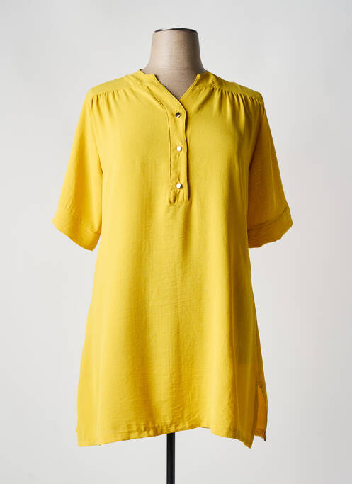 Robe courte manches courtes manches courtes jaune 2W PARIS femme