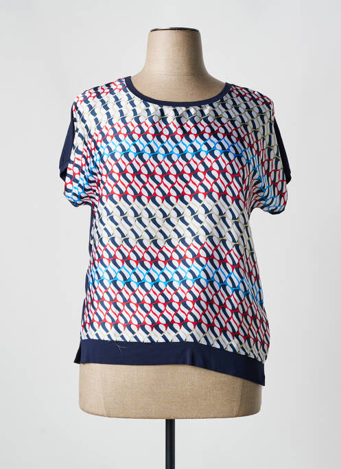 T-shirt imprimé fantaisie manches courtes bleu HAJO femme