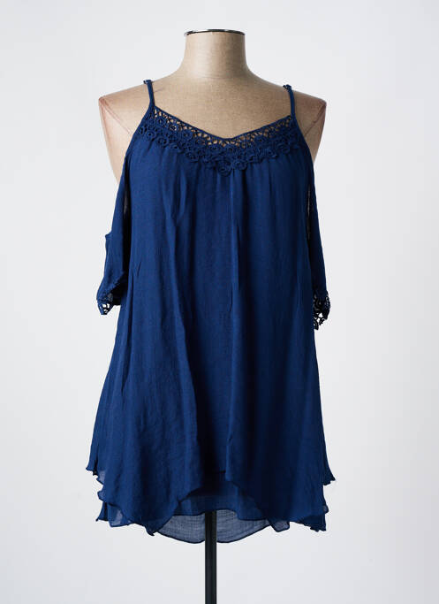 Tunique manches courtes bleu WORLD FASHION pour femme