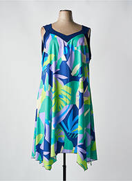 Robe mi-longue imprimé fantaisie sans manche bleu SPG WOMAN femme