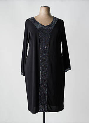 Robe mi-longue manches longues manches longues noir SPG WOMAN femme