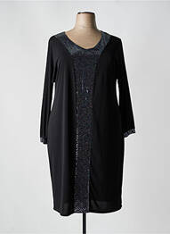 Robe mi-longue manches longues manches longues noir SPG WOMAN femme