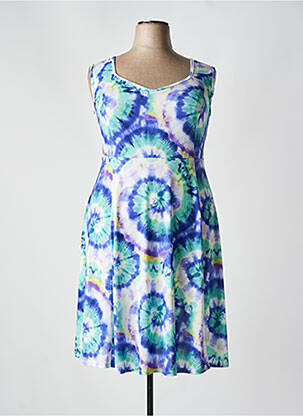 Robe mi-longue imprimé fantaisie sans manche bleu SPG WOMAN femme