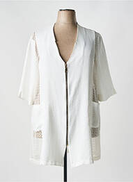 Gilet manches courtes col v blanc 2W PARIS femme