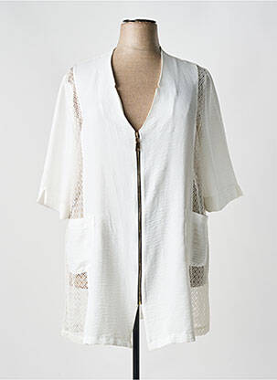 Gilet manches courtes col v blanc 2W PARIS femme