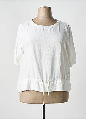 T-shirt col rond manches courtes blanc JOY OF LIFE femme