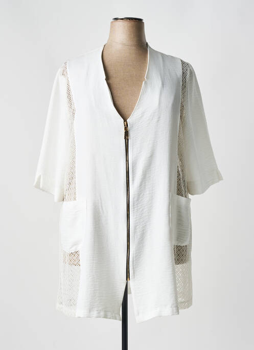 Gilet manches courtes col v blanc 2W PARIS femme