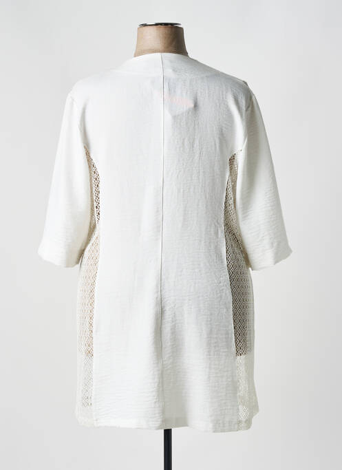 Gilet manches courtes col v blanc 2W PARIS femme
