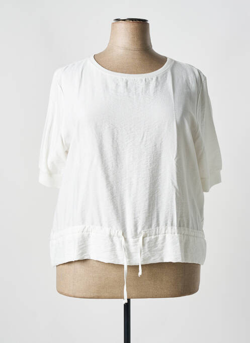 T-shirt col rond manches courtes blanc JOY OF LIFE femme
