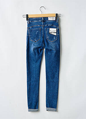 Jeans skinny effet usé délavé taille haute bleu HELLO MISS femme